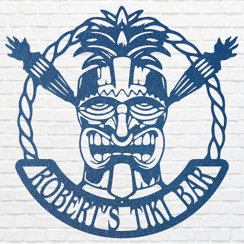 Personalized Tiki Bar Outdoor Metal Art