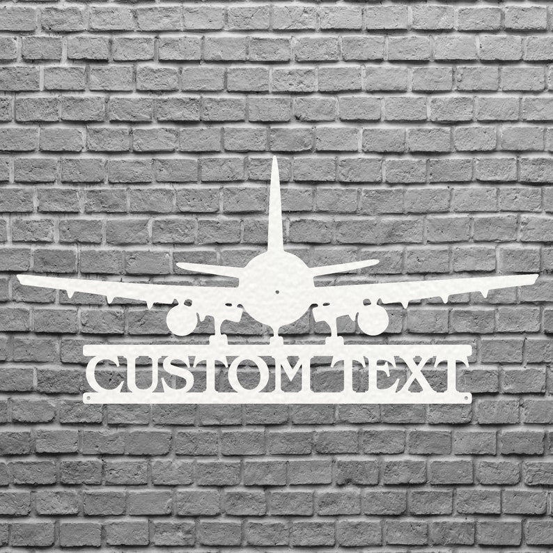 Personalized Airplane Metal Sign, Airplane Decor