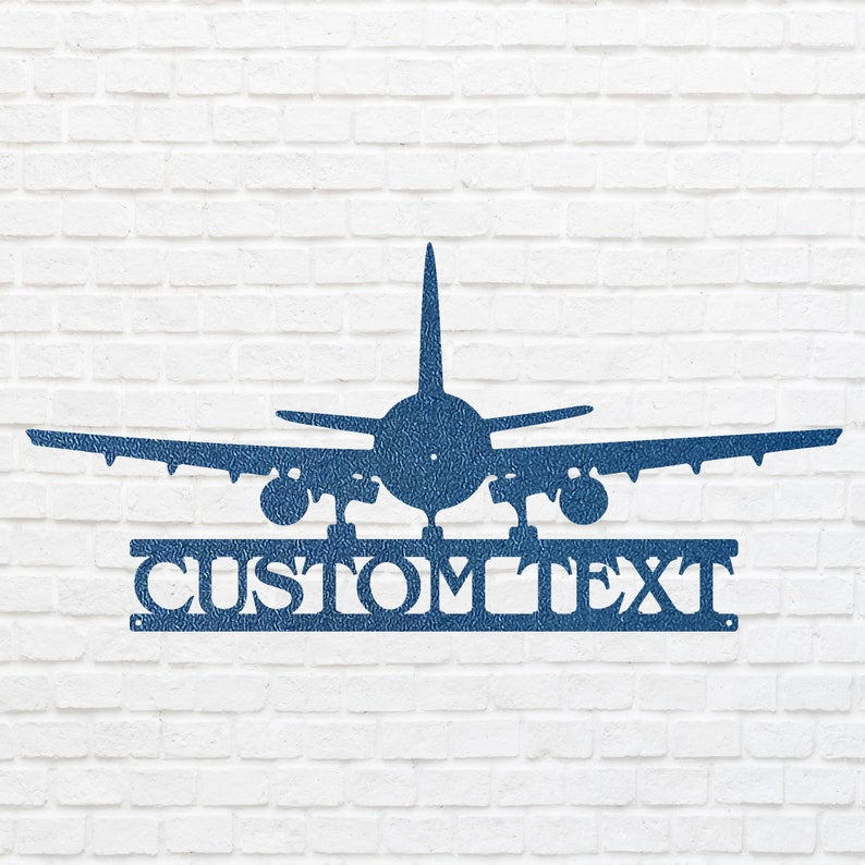 Personalized Airplane Metal Sign, Airplane Decor