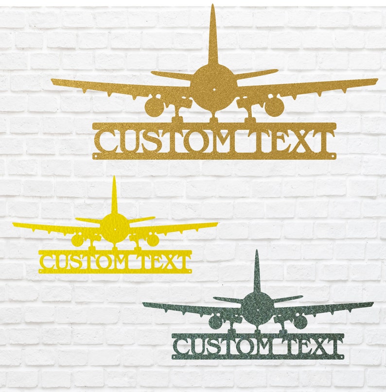 Personalized Airplane Metal Sign, Airplane Decor