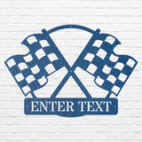 Chequered Flag Wall Art, Custom Race Flag Metal Wall Art