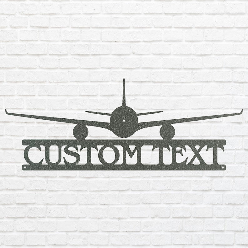 Personalized Airplane Sign Metal Wall Art