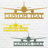 Personalized Airplane Sign Metal Wall Art