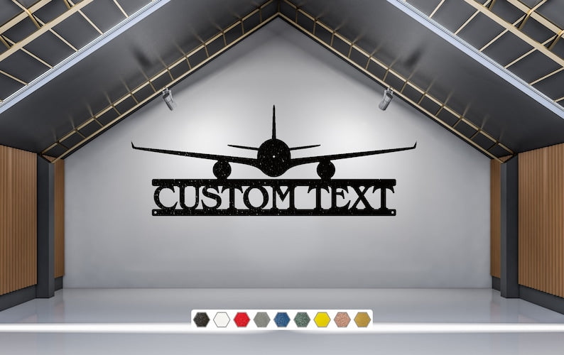 Personalized Airplane Sign Metal Wall Art