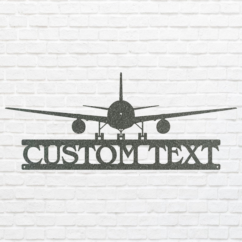 Personalized Airplane Metal Art, Airplane Wall Decor