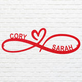 Custom Infinity Infinity Heart Metal Wall Art, Newlywed Gift