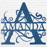 Custom Split Letter Monogram Sign Metal Wall Decor