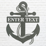 Personalized Anchor Wall Art, Black Metal Wall Art