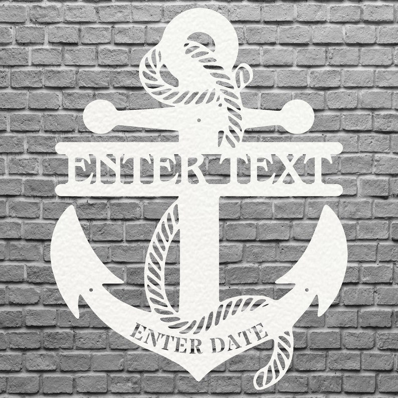 Personalized Anchor Sign Metal Wall Art