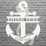 Personalized Anchor Sign Metal Wall Art
