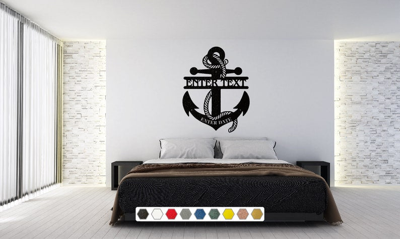 Personalized Anchor Sign Metal Wall Art