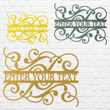 Custom Floral Sign Metal Wall Art, Split Monogram Sign