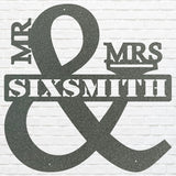 Custom Mr And Mrs Sign Metal Wall Art, Newlywed Gift
