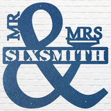 Custom Mr And Mrs Sign Metal Wall Art, Newlywed Gift