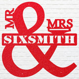 Custom Mr And Mrs Sign Metal Wall Art, Newlywed Gift
