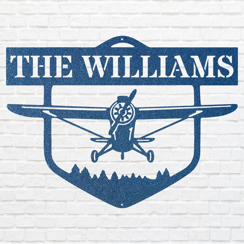 Personalized Airplane Wall Art, Airplane Metal Sign