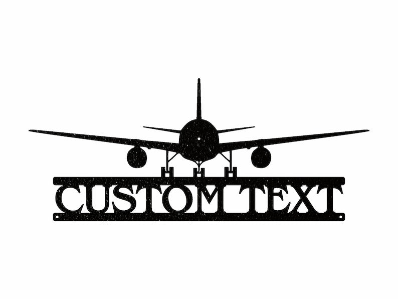 Personalized Airplane Metal Art, Airplane Wall Decor
