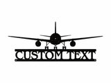 Personalized Airplane Metal Art, Airplane Wall Decor