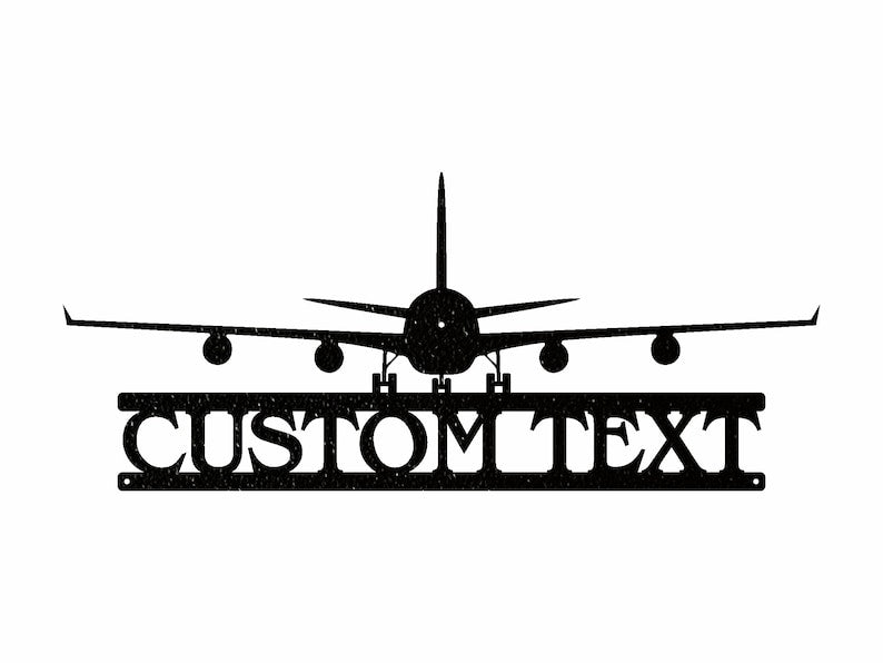 Personalized Airplane Metal Wall Art, Airplane Sign