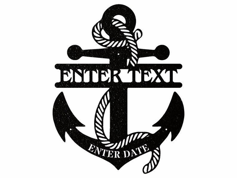 Personalized Anchor Sign Metal Wall Art