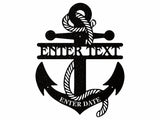 Personalized Anchor Sign Metal Wall Art
