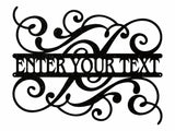 Custom Floral Sign Metal Wall Art, Split Monogram Sign