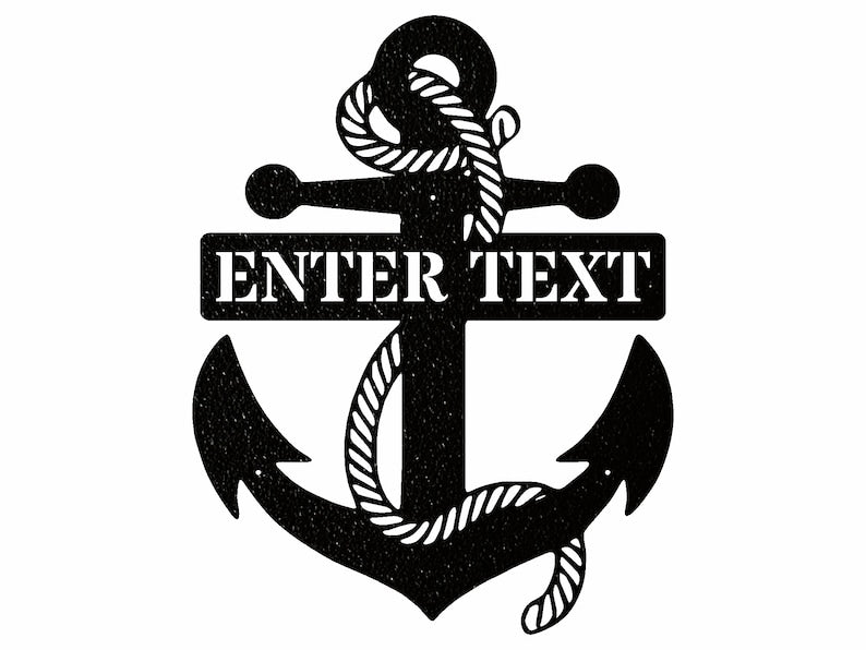 Personalized Anchor Wall Art, Black Metal Wall Art
