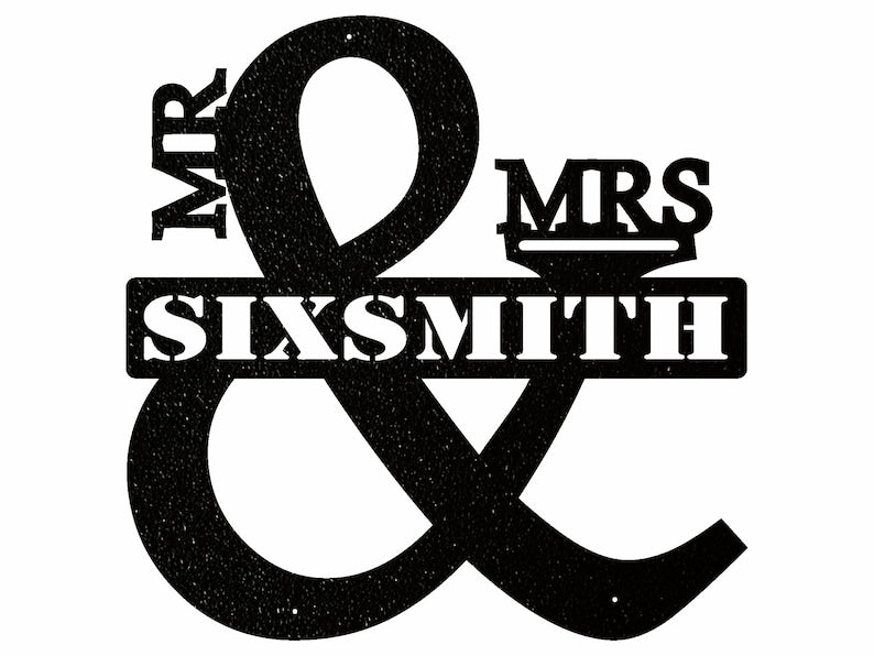 Custom Mr And Mrs Sign Metal Wall Art, Newlywed Gift