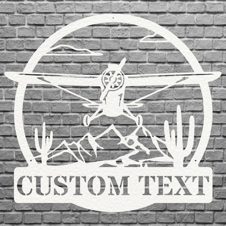 Custom Airplane Metal Sign, Airplane Metal Wall Art