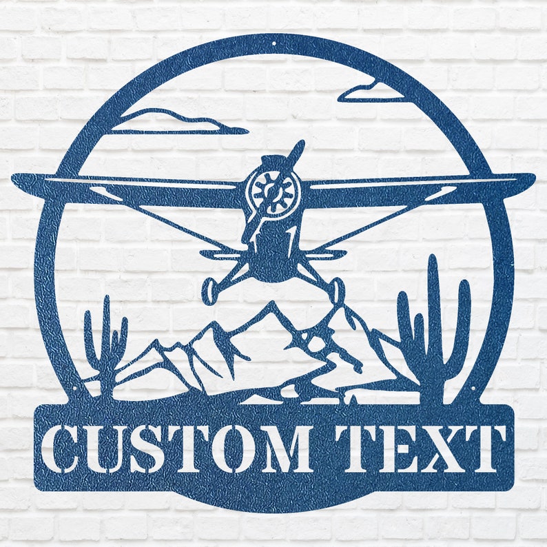 Custom Airplane Metal Sign, Airplane Metal Wall Art