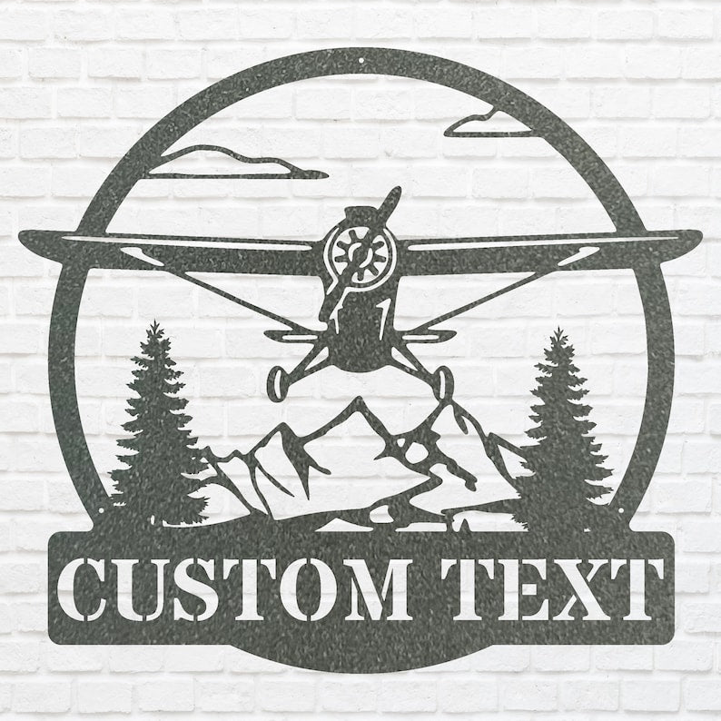 Custom Airplane Metal Wall Art, Front Door Sign