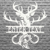 Custom Fish and Deer Front Door Sign, Outdoor Metal Sign