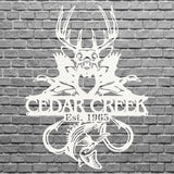 Personalized Fish and Deer Metal Wall Art, Duck Sign