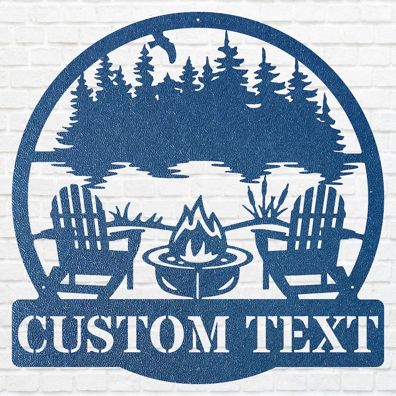 Firepit Chair Metal Wall Art, Custom Camping Wall Art