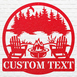 Firepit Chair Metal Wall Art, Custom Camping Wall Art