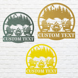 Firepit Chair Metal Wall Art, Custom Camping Wall Art