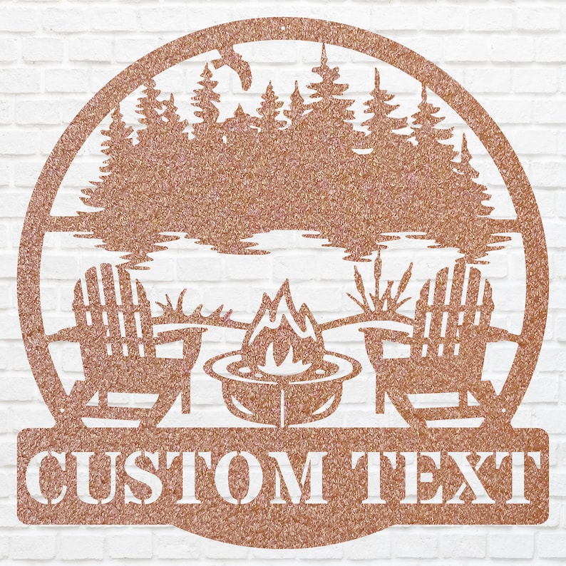 Firepit Chair Metal Wall Art, Custom Camping Wall Art