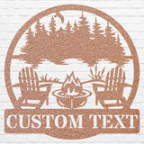Firepit Chair Metal Wall Art, Custom Camping Wall Art