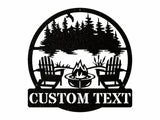 Firepit Chair Metal Wall Art, Custom Camping Wall Art