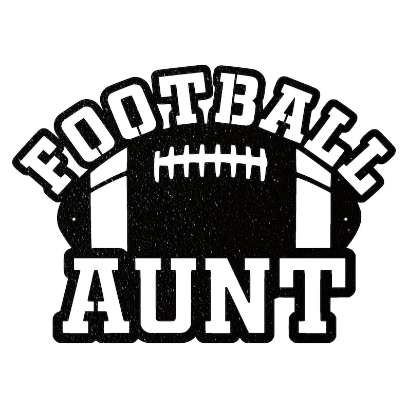 Football Aunt Metal Wall Art, Black Metal Wall Art for Living Room