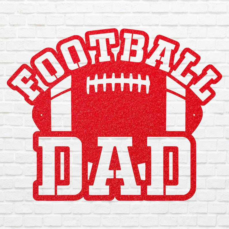 Football Dad Metal Wall Decor, Sports Metal Wall Art