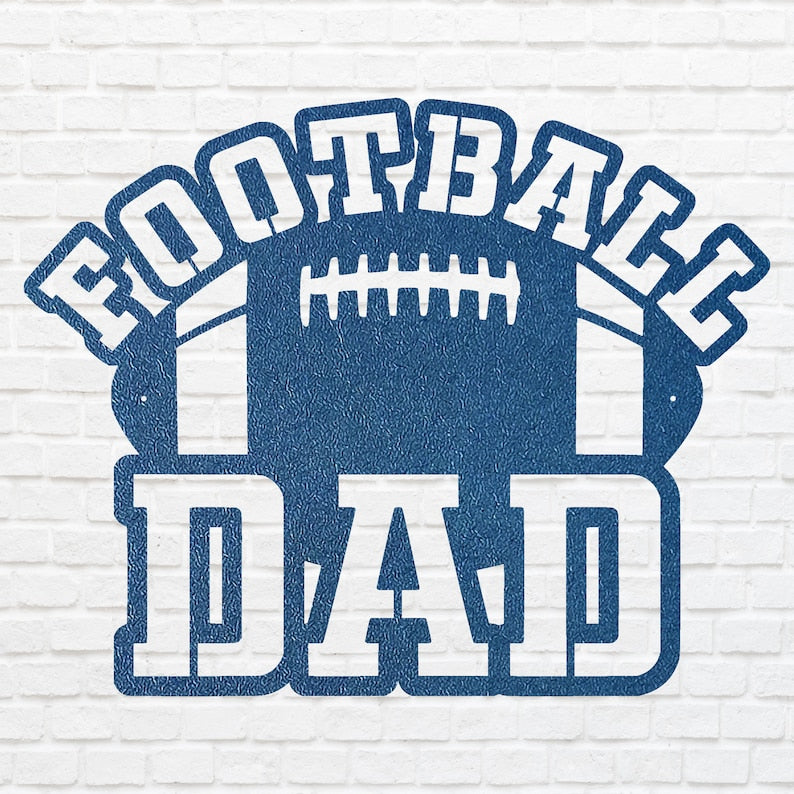 Football Dad Metal Wall Decor, Sports Metal Wall Art