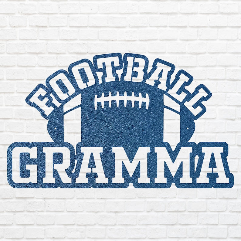 Sports Gramma Football Sign, Football Grandma Metal Wall Art