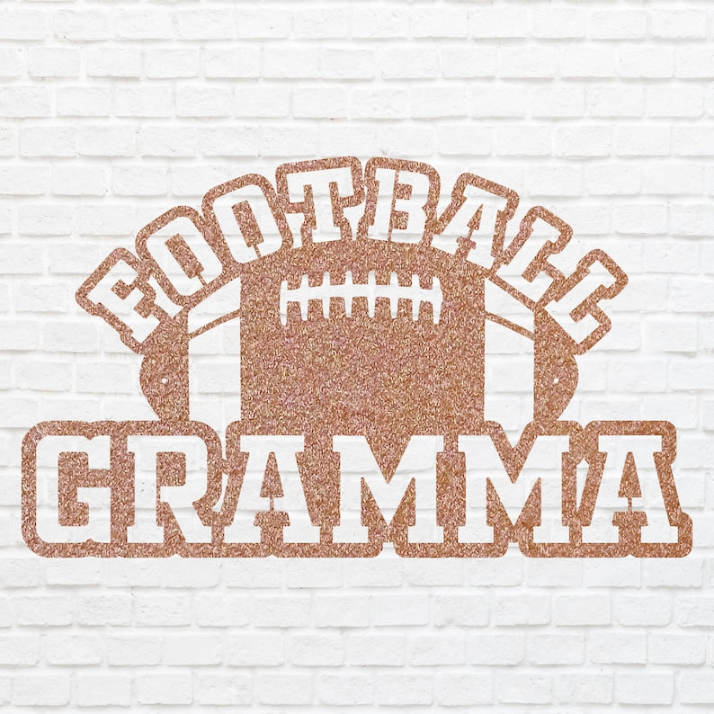 Sports Gramma Football Sign, Football Grandma Metal Wall Art