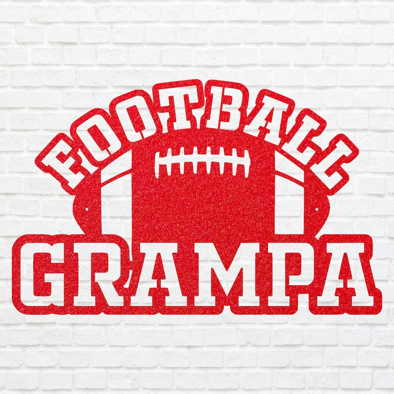 Football Metal Wall Art, Metal Decorative Sports Metal Wall Art