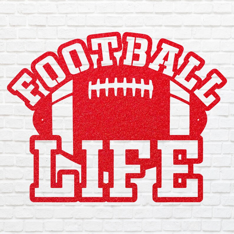 Football Life Metal Wall Art, Metal Decorative Wall Hanging