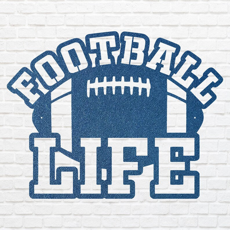 Football Life Metal Wall Art, Metal Decorative Wall Hanging