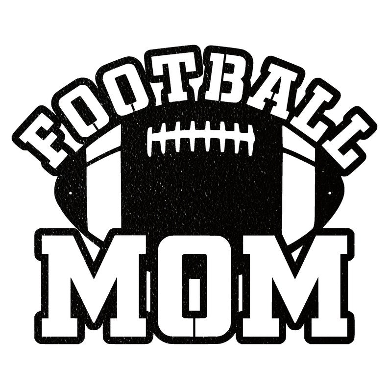 Football Mom Metal Wall Decor, Black Football Mother 3d Metal Art