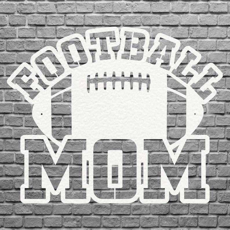 Football Mom Metal Wall Decor, Black Football Mother 3d Metal Art