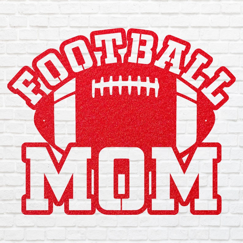 Football Mom Metal Wall Decor, Black Football Mother 3d Metal Art